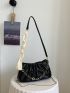 Black Hobo Bag Minimalist Medium PU