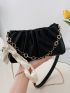 Black Hobo Bag Minimalist Medium PU