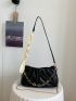 Black Hobo Bag Minimalist Medium PU