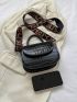 Mini Flap Saddle Bag Fashionable Crocodile Embossed Adjustable Strap PU