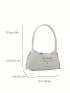 Medium Baguette Bag Solid Color Double Handle