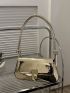 Twist Lock Baguette Bag Metallic PU Funky