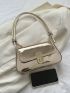 Twist Lock Baguette Bag Metallic PU Funky