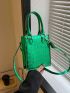 Mini Square Bag Crocodile Embossed Metallic PU Funky
