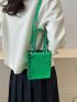 Mini Square Bag Crocodile Embossed Metallic PU Funky
