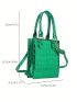Mini Square Bag Crocodile Embossed Metallic PU Funky