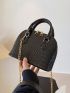 Mini Dome Bag Snakeskin Embossed Metallic PU Funky