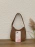 Medium Shoulder Bag Solid Color Minimalist Style