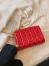 Mini Square Bag Heart Embossed Solid Color Chain Strap