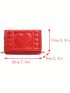 Mini Square Bag Heart Embossed Solid Color Chain Strap