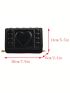 Mini Square Bag Heart Embossed Solid Color Chain Strap