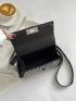 Mini Studded Decor Square Bag Top Handle Twist Lock