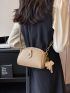 Classic Shoulder Bag Women Purse & Handbag Wide Fabric Solid Bag Ladies Daily Use Zipper PU