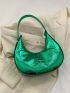 Small Hobo Bag Crocodile Embossed Metallic Funky