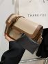 Colorblock Square Bag Flap Adjustable Strap With Coin Purse