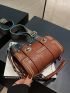 Mini Stitch Detail Flap Wide Shoulder Strap Handbag