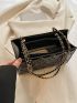Quilted Square Bag Chain Metallic PU Funky