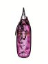 Crocodile Embossed Square Bag Pink Metallic Funky
