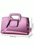 Crocodile Embossed Square Bag Pink Metallic Funky