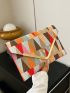 Geometric Pattern Envelope Bag Flap PU Fashionable