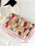 Geometric Pattern Envelope Bag Flap PU Fashionable