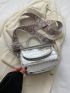 Mini Saddle Bag Crocodile Embossed Flap Adjustable-strap