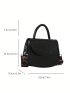 Mini Saddle Bag Crocodile Embossed Flap Adjustable-strap