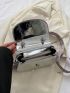 Mini Saddle Bag Crocodile Embossed Flap Adjustable-strap