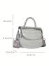Mini Saddle Bag Crocodile Embossed Flap Adjustable-strap