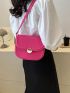 PU Saddle Bag Solid Color Flap Adjustable Strap