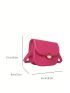 PU Saddle Bag Solid Color Flap Adjustable Strap