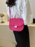 PU Saddle Bag Solid Color Flap Adjustable Strap