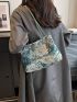 Medium Flap Square Bag Floral Graphic Nylon
