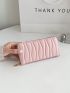 Embossed Detail Long Wallet Minimalist Pink