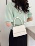 Mini Flap Square Bag Crocodile Embossed PU Minimalist