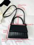 Mini Flap Square Bag Crocodile Embossed PU Minimalist