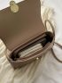 Small Flap Square Bag Metal Decor Green