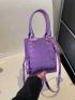 Mini Square Bag Crocodile Embossed Metallic Funky