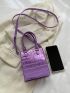 Mini Square Bag Crocodile Embossed Metallic Funky
