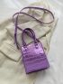 Mini Square Bag Crocodile Embossed Metallic Funky