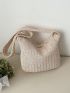 Medium Straw Bag Paper Vacation With Zipper
