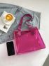 Small Shoulder Tote Bag Clear PVC Neon Pink
