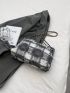 Medium Messenger Bag Raw Hem Detail Chain Strap