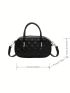 Quilted Square Bag Black Double Handle For Daily