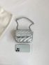 Mini Square Bag Letter Patch Silver Funky