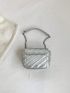 Mini Square Bag Letter Patch Silver Funky