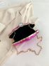 Small Novelty Bag Crocodile Embossed Chain Strap Funky Style