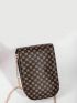 Geometric Pattern Phone Wallet Push Lock Chain Strap