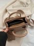 Elegant Style Square Bag Quilted Double Handle With Coin Purse