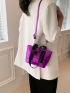 Mini Funky Square Bag Crocodile Embossed Double Handle
